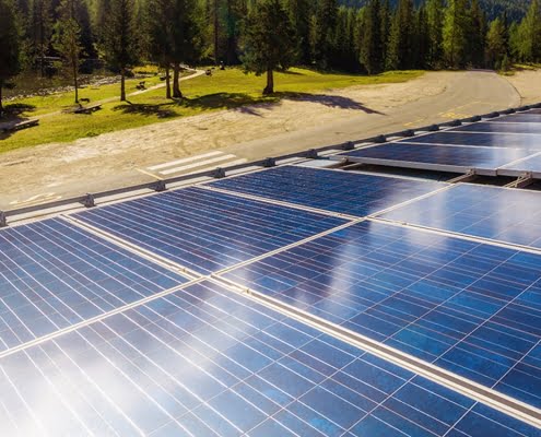 Solarplatten in der Natur